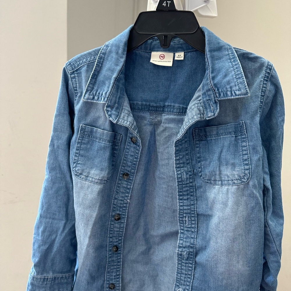 Blue Denim Button-Up Shirt